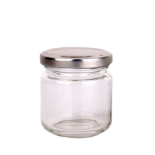 100ml wide mouth round airtight Clear Glass Jar For Honey bee Storage with metal lids